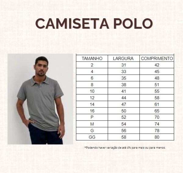 CAMISA GOLA POLO ALGODO CONFORTO
