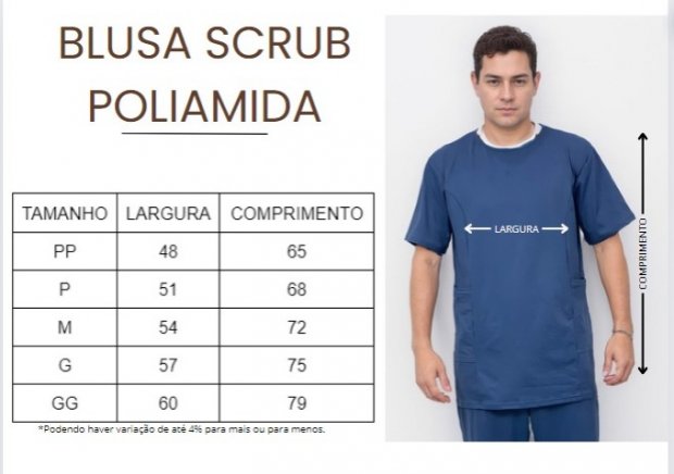 BLUSA SCRUB POLIAMIDA UNISSEX