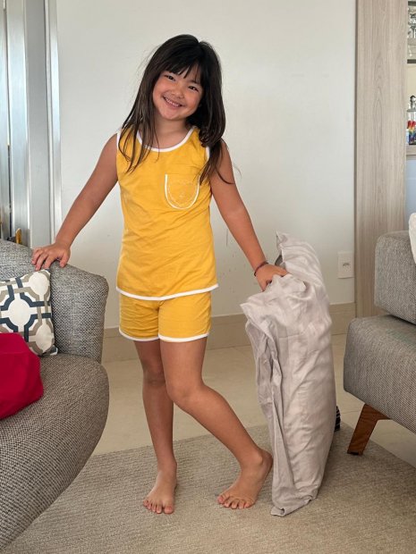 PIJAMA ALGODO CONFORTO AMARELO OURO