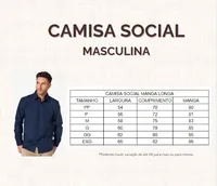 CAMISA SOCIAL ML 100% ALGODÃO