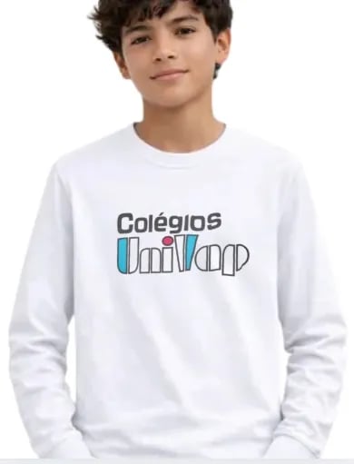 CAMISETA MANGA LONGA ALGODÃO BRANCA UNIVAP - FUNDAMENTAL II  AO TÉCNICO